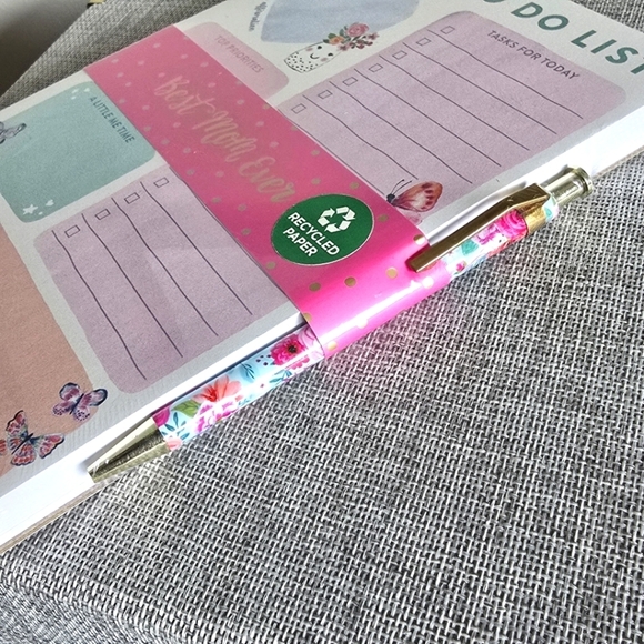 Clementine Notepad Set Pen Mom Boss Tasks & To Do's Best Ever Daily Goals - Picture 2 of 2